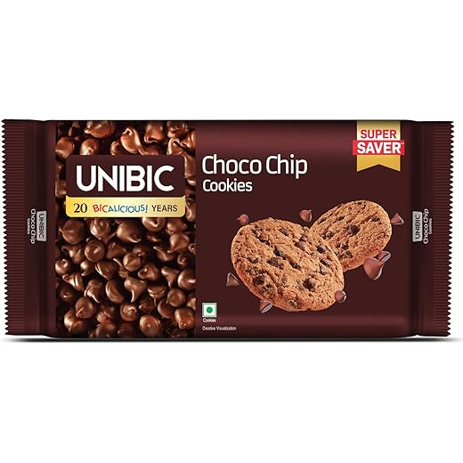 Unibic Chocolate Chip Cookies Super saver NR 450gram ( 5*90=450GRAM ) (Weight May Vary)