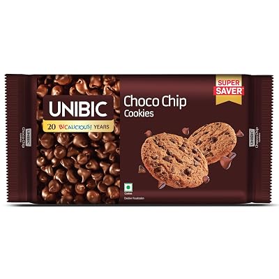 Unibic Chocolate Chip Cookies Super saver NR 450gram ( 5*90=450GRAM ) (Weight May Vary)