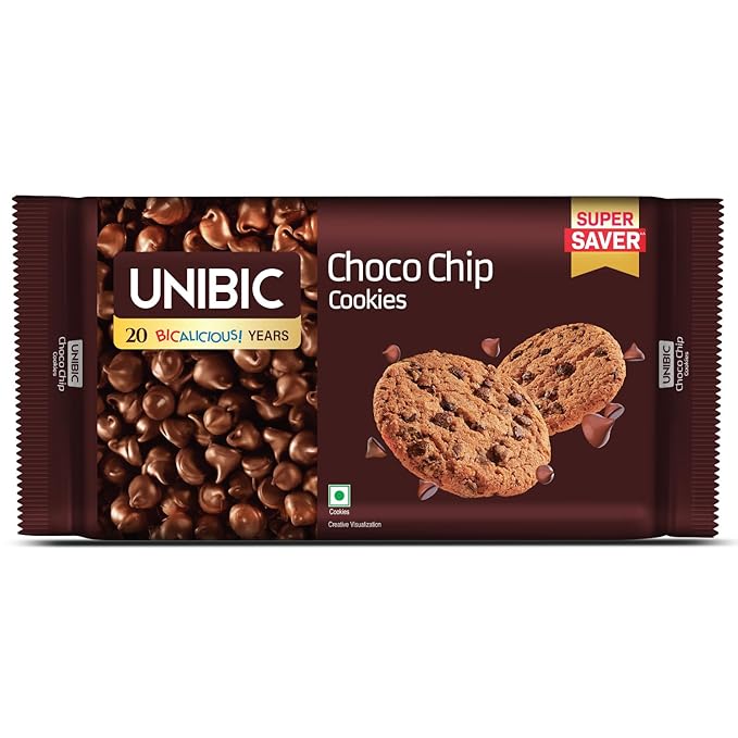 Unibic Chocolate Chip Cookies Super saver NR 450gram ( 5*90=450GRAM ) (Weight May Vary)