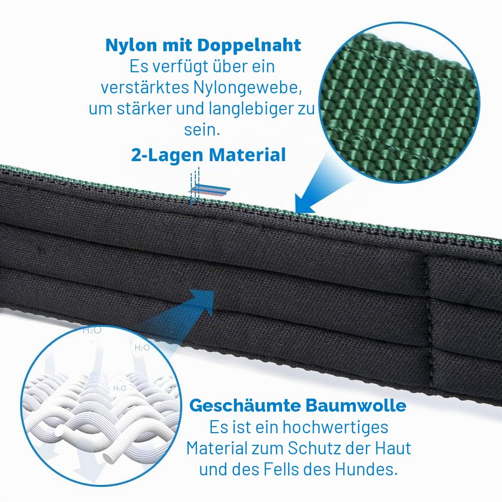 TSPRO Taktisches Hundehalsband, Robustes Halsband für Hunde mit Metallschnallenverschluss, 3,8 cm Breit, Verstellbar und Dick für Mittel bis Großgroße Hunde (Grün L)