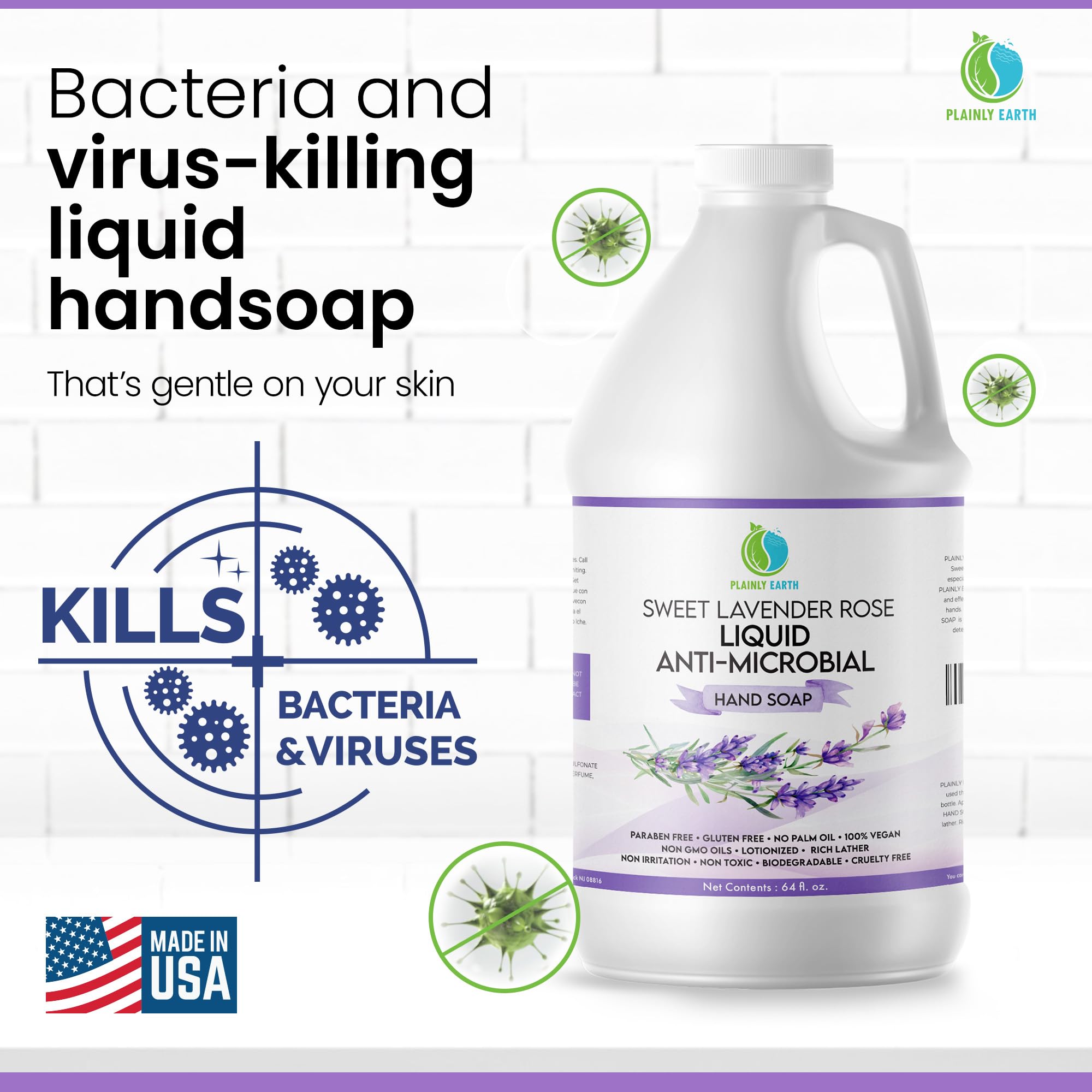 Sapone liquido antimicrobico per le mani, 170 ml, ricarica antibatterica per sapone per le mani Cruelty