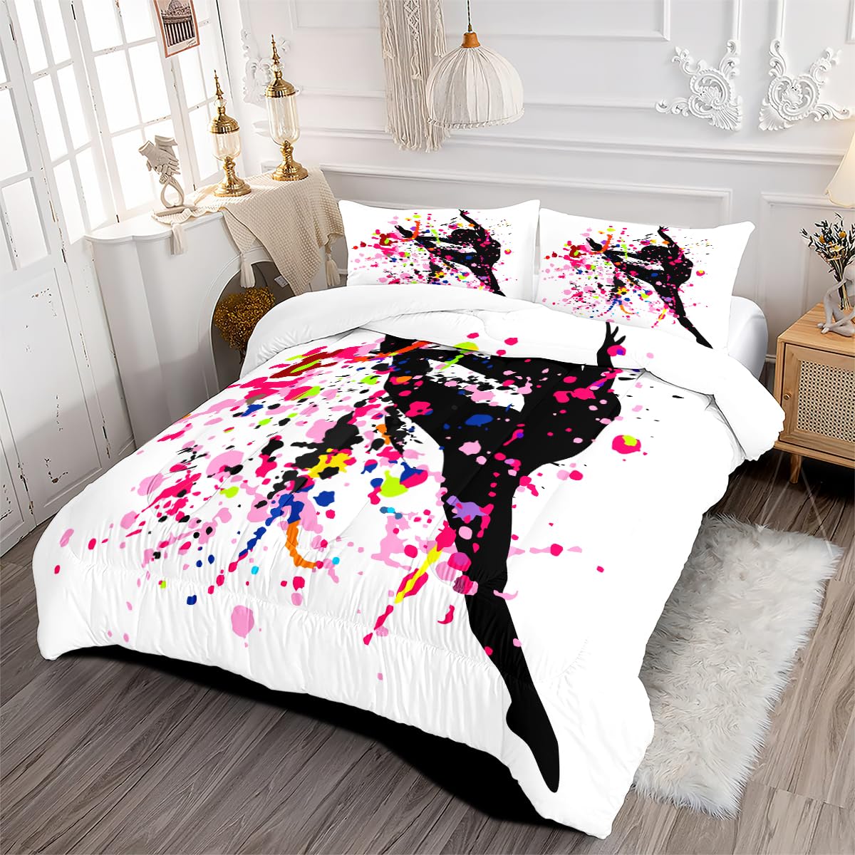 Kingsize dekbedovertrek sets ruimte kingsize beddengoed sets patroon bed ding 200 x 200 cm en 2 kussenslopen 50 x 75 cm met rits - warm en ultra zacht geborsteld microvezel
