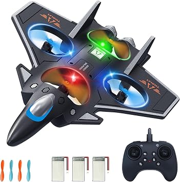 Snugzy Foam RC Plane Remote Control Airplanes for Kids 8-16, 360 Flip Stunt Roll RC Airplane with Colorful Lights, Airplane Toys Gifts for Boys