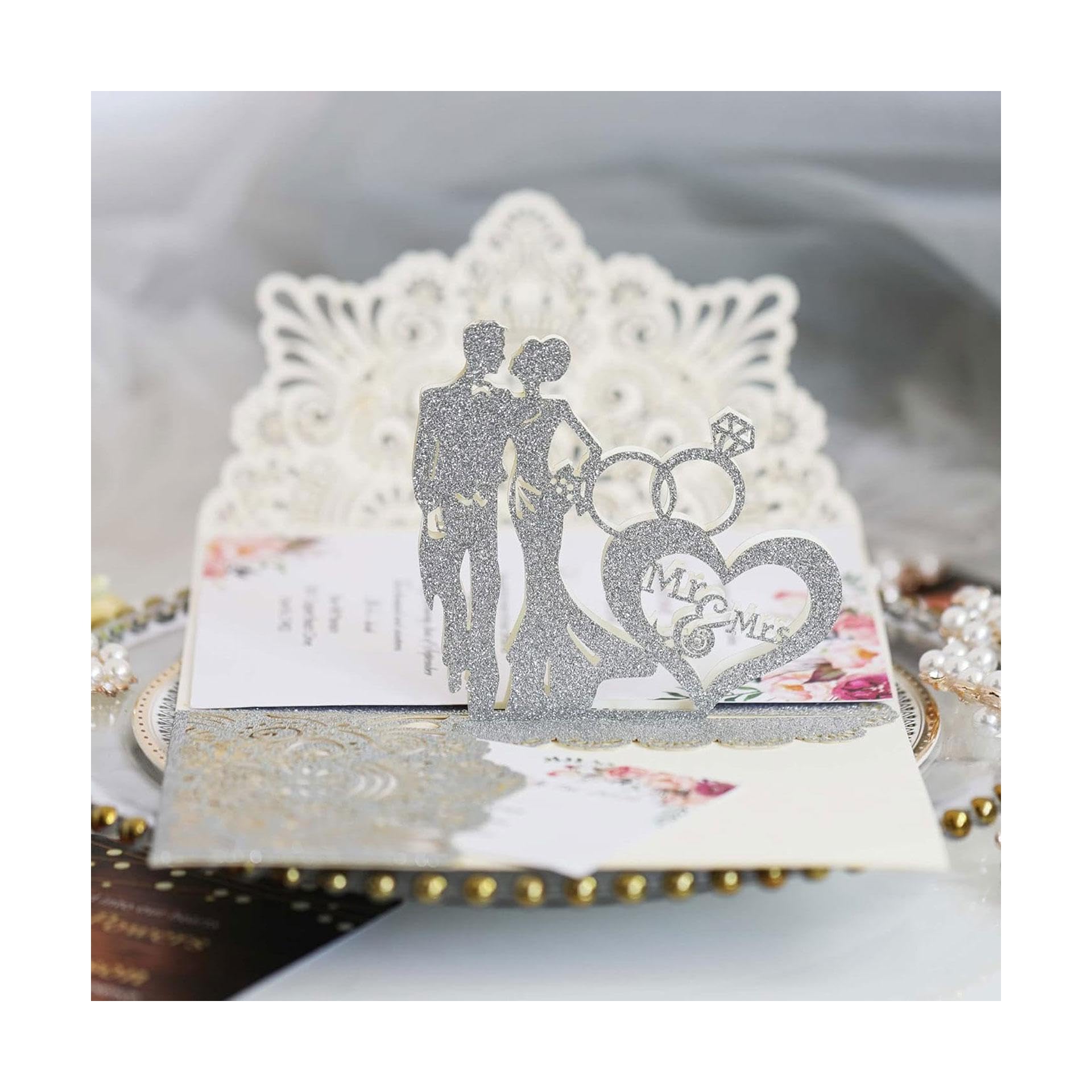 Carte d'invitation de mariage au laser et souvenir 3D Pop Up, cadeau d'anniversaire de mariage