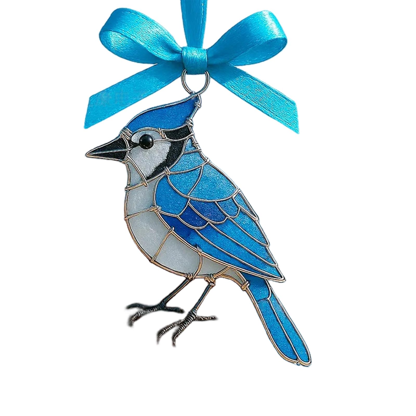 Piceioep Artisanal Sea Glass Acrylic Bird Art Piece Symbolizing Freedoms for Harmonious Bedroom Garden or Living Room Enhancement Hanging Ornament