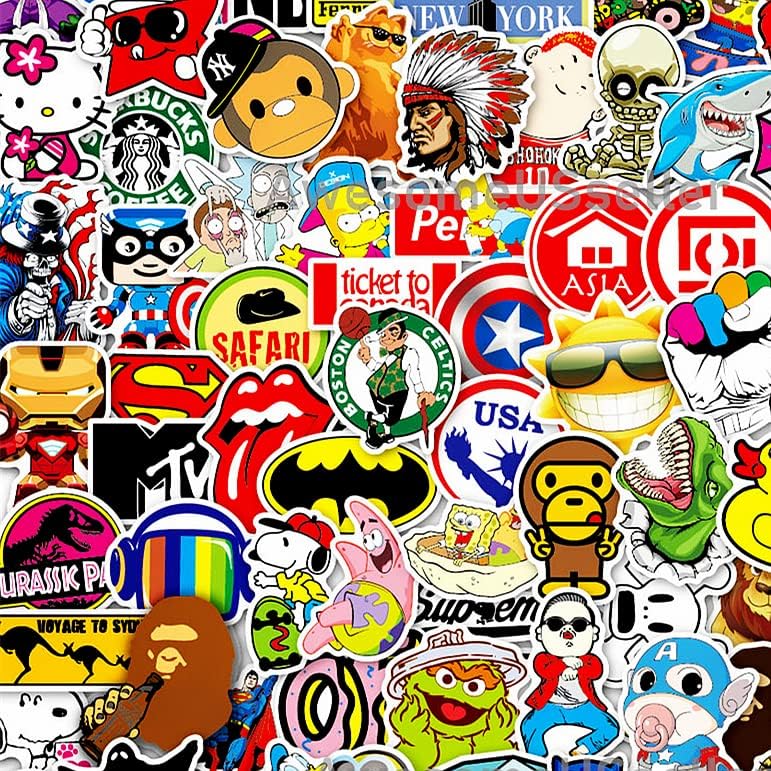 Miniatura 2 de -Calcomanías aleatorias para niños, portátil, coche, camión, lote, JDM, conjunto para botella de agua Carros (25)