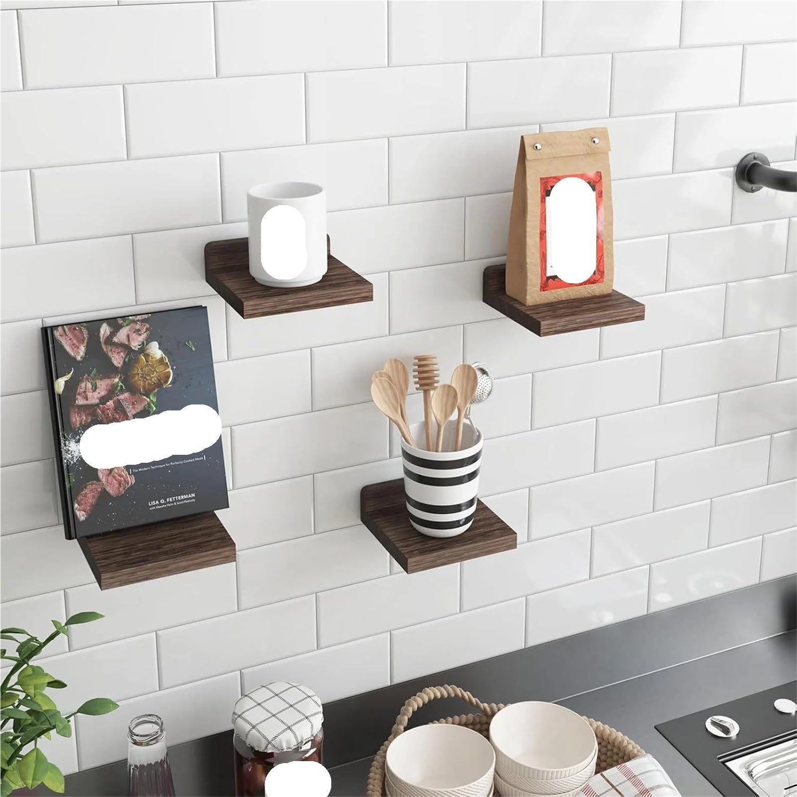 Soporte Mural para Maceta Estantería de pared madera