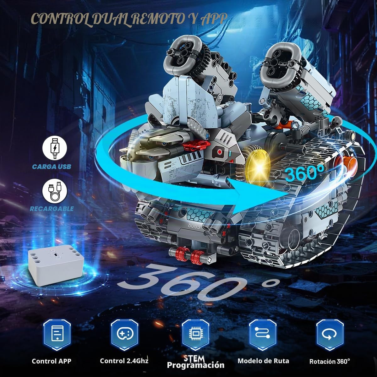 INSOON Juguete de Construcción de Robot con Luces LED, Kit de Construcción 5 en 1 Controlable por App, 755 Piezas, Robot de Combate, Regalo para Niños y Niñas de 6 a 12 años
