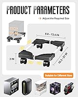 Vista 2 de Soporte para torre de computadora, soporte móvil ajustable para CPU con ruedas de rodamiento giratorias, soporte premium para torre de PC