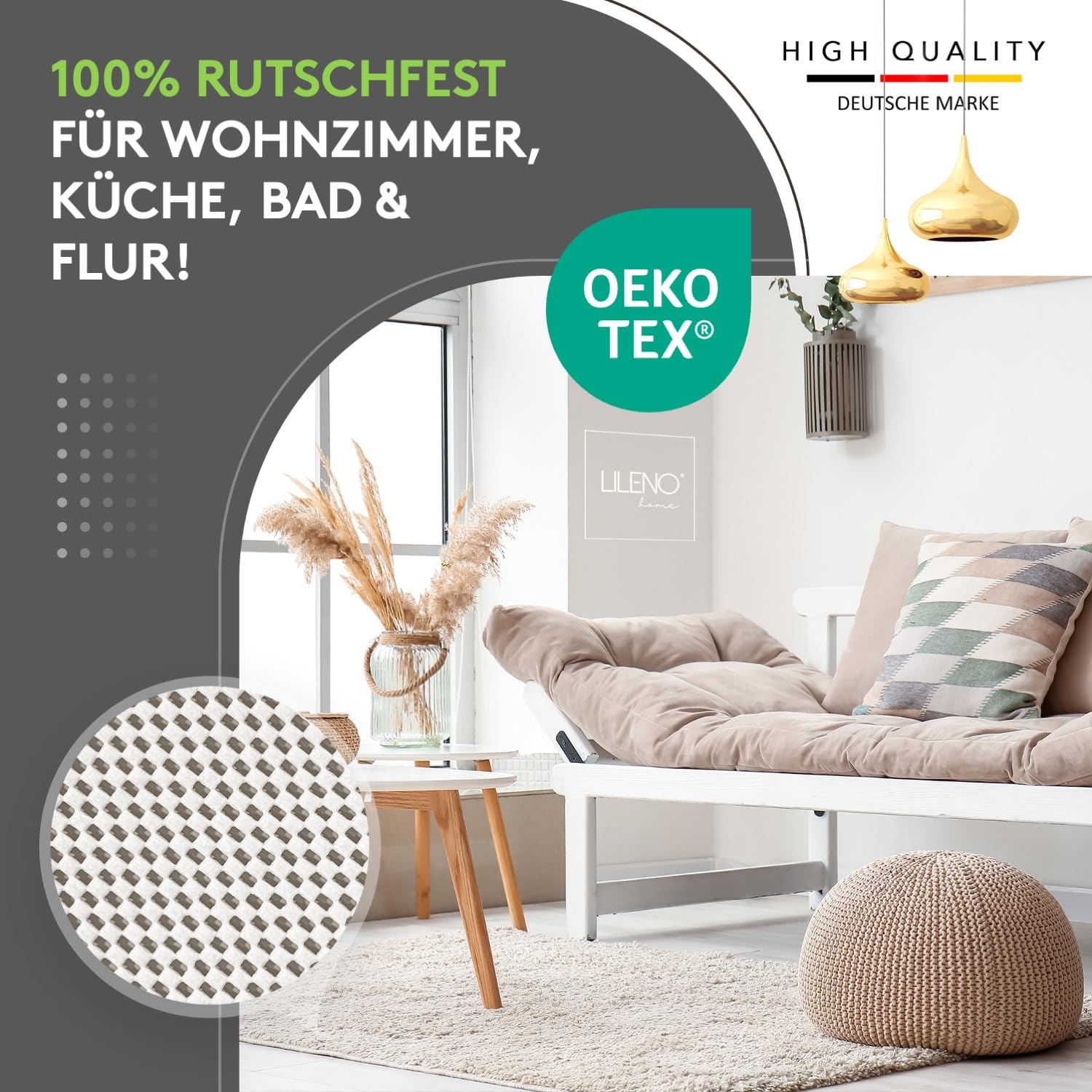 Tappeto antiscivolo in vinile Hojas Verde 80x300 cm - PVC stampato, lavabile, ignifugo, per salotto e cucina | Leroy Merlin