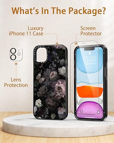 Miniatura 6 de VeJerKK 3 en 1 Funda compatible con iPhone 11 bonito jardín floral de medianoche con parachoques integrado funda protectora diseñada para iPhone 11