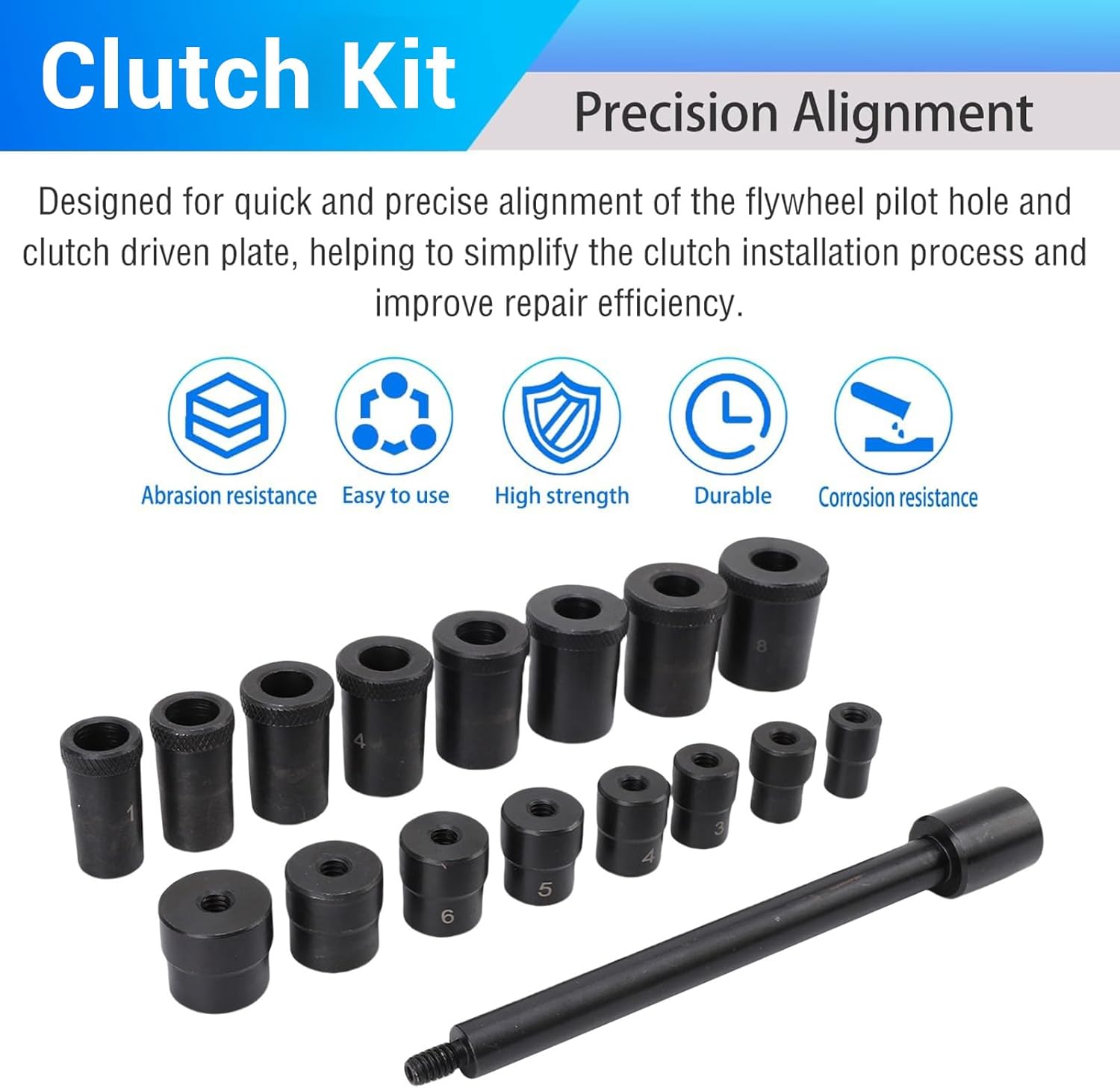 Fydun Universal Automotive Clutch Alignment Tool Kit Quick & Accurate Flywheel Hole Alignment Tools