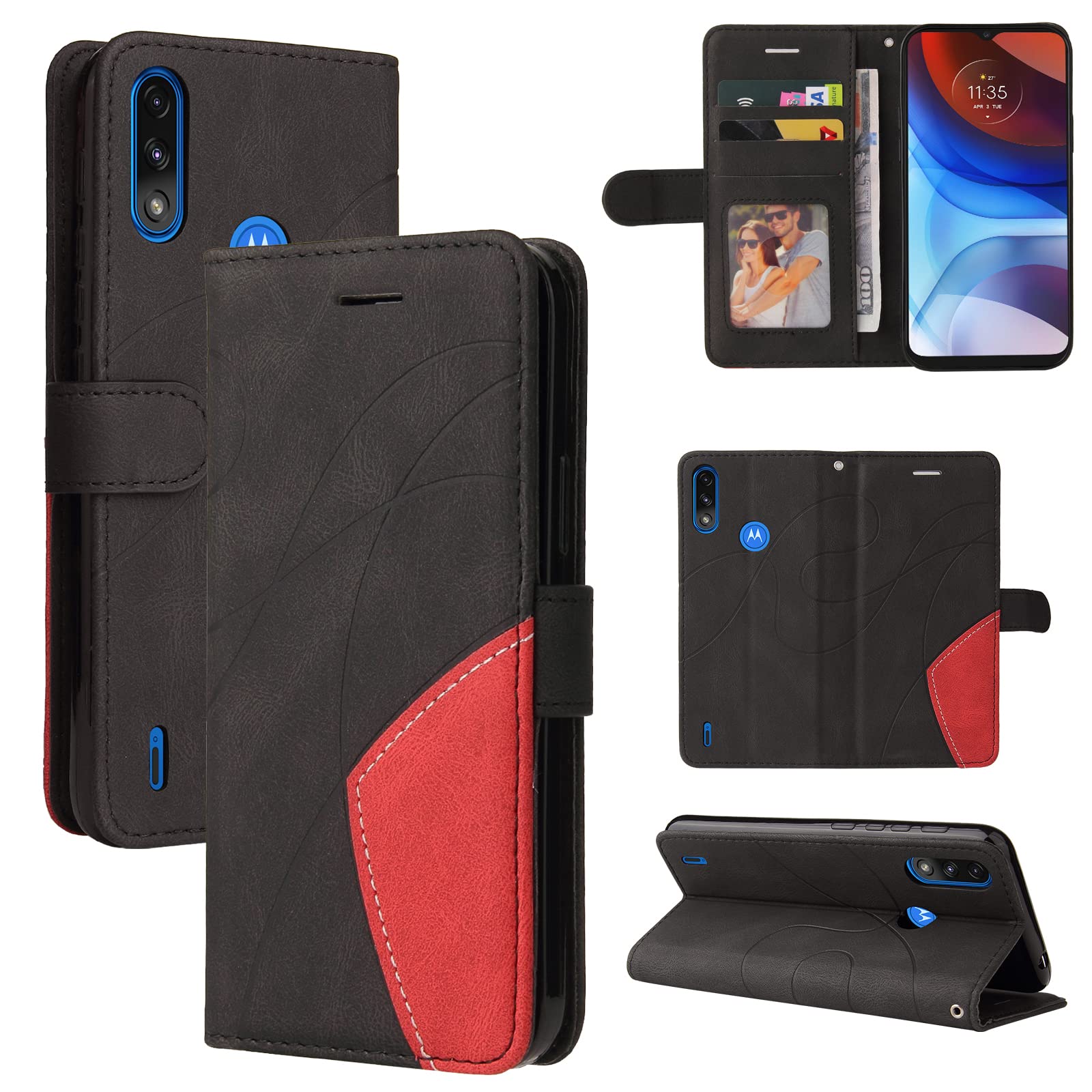 COVER FLIP A LIBRO per MOTOROLA MOTO E7 POWER CUSTODIA PORTAFOGLIO