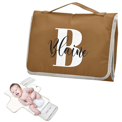 Cambiador de pañales de bebé marrón para niños pequeños, tapete portátil para cambiar pañales con bolsillo de almacenamiento para aparador, viajes,