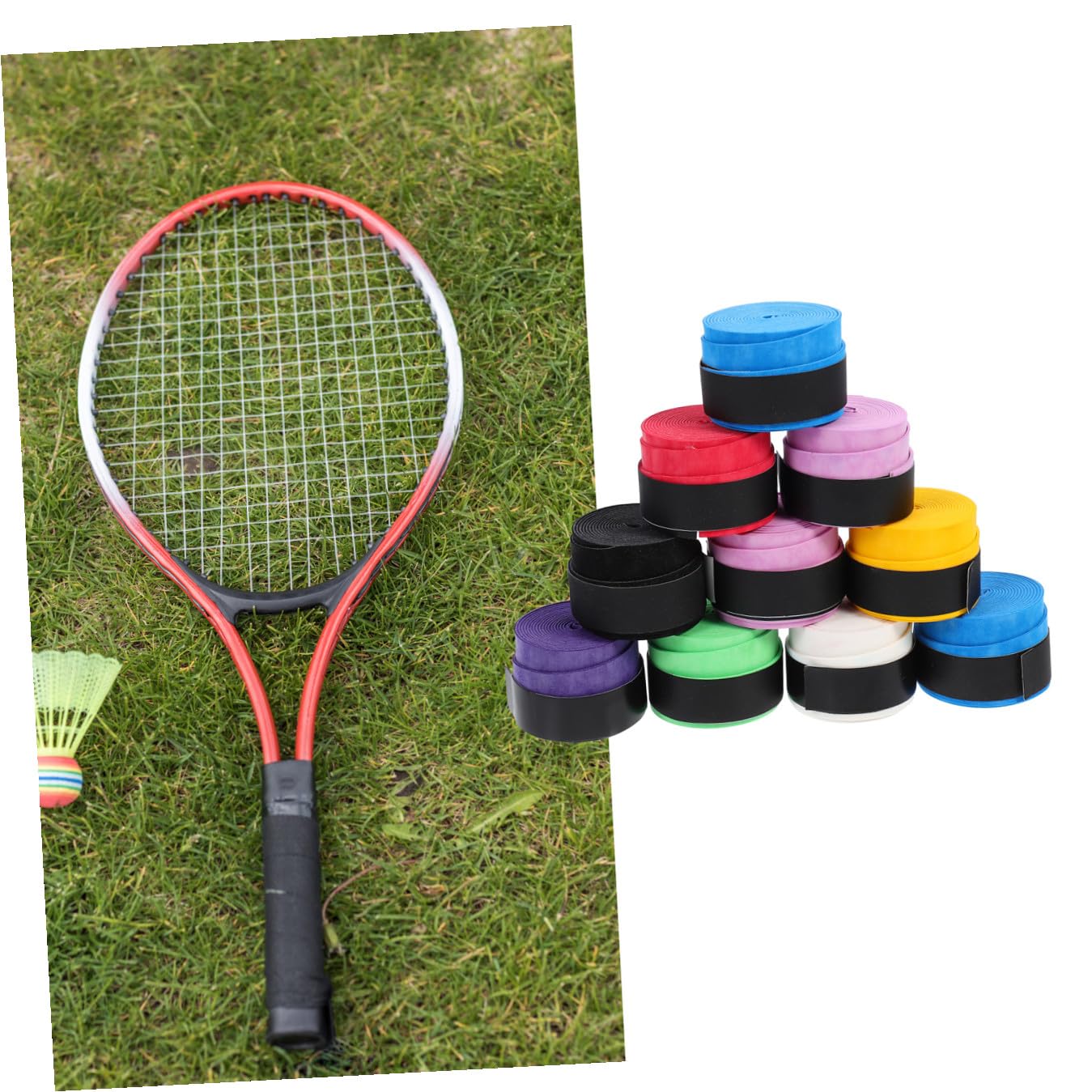 Abaodam 36pezzi Racket Overgrips Antiscivolo per Tennis e Badminton Nastro Grip Assorbente per Sudore Pu Design Comfort e Controllo per Giocatori Sportivi