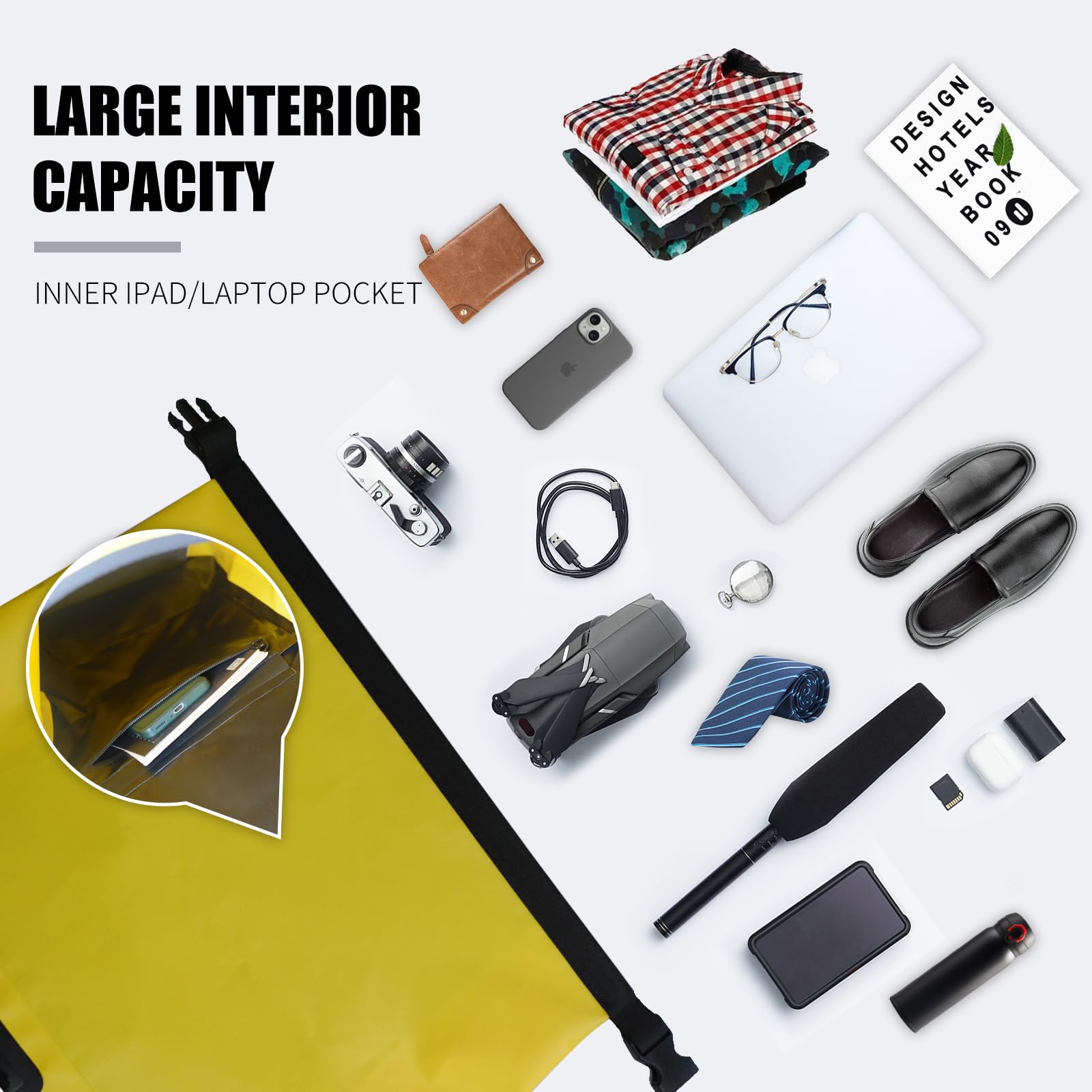 SEPEAK Wasserdichter Marine-Trockensack, Roll-Top-Rucksack, robuster Trockensack für Kajakfahren, Bootfahren, Schwimmen, Tauchen, Surfen, Rafting, Angeln, Camping, Wandern, mit reflektierenden