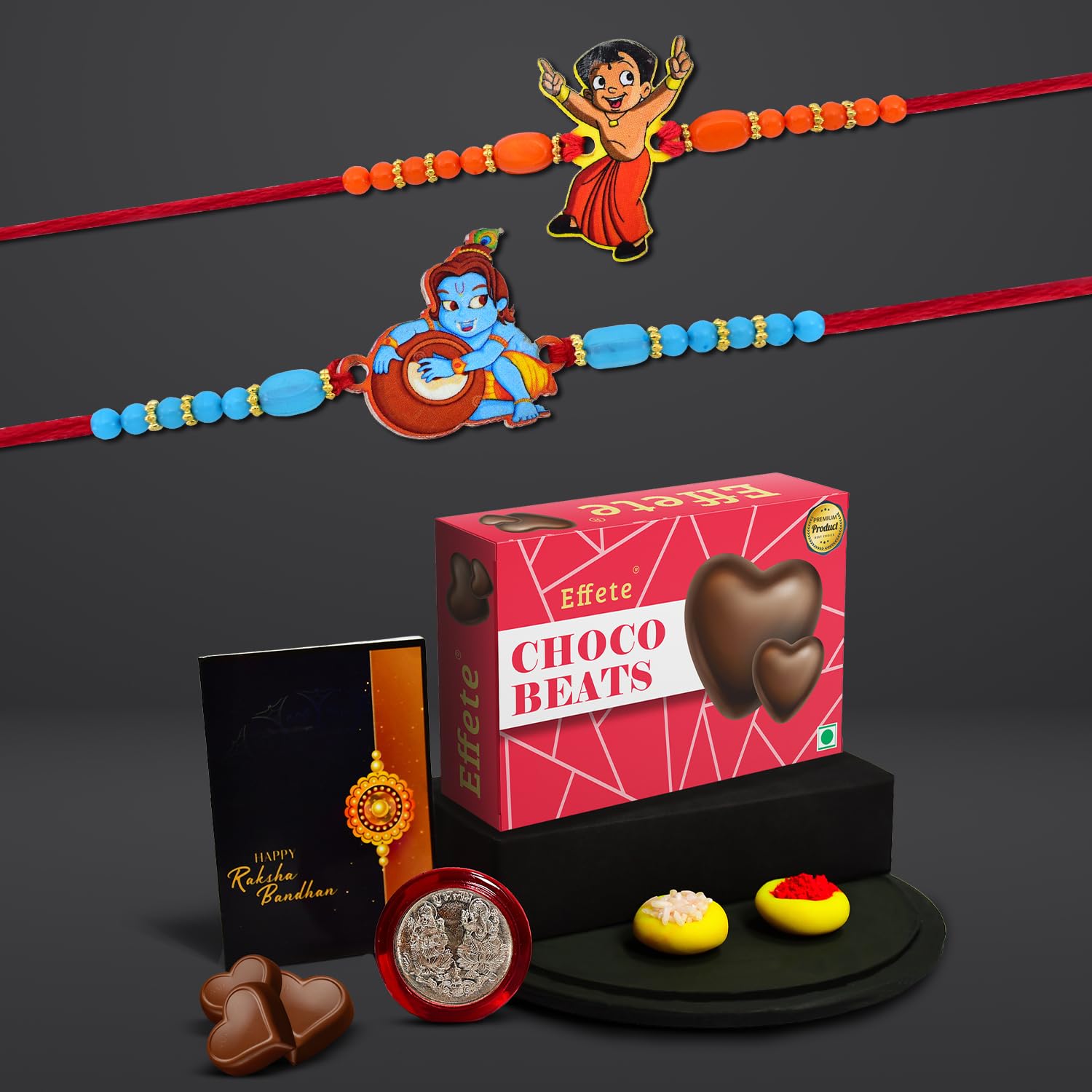 Oblivion Rakhi Combo (K2_876+877_CB32) & Effete Chocolate Beats 32gm with Pooja Coin & Greeting Card, kids rakhi combo, rakhi for kids boy, kids rakhi with gift, rakhi combo for kids, rakhi gift for kids, Rakhi Gift Hamper, rakhi set of 2 (B0CFF9NSBP) Amazon Price History, Amazon Price Tracker