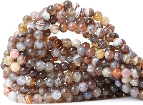 Miniatura 6 de CHEAVIAN - Cuentas redondas sueltas de ágata marina natural de 6mm (1564 pulgadas), materiales para joyas y manualidades, 60 cuentas en 1 cuerda de