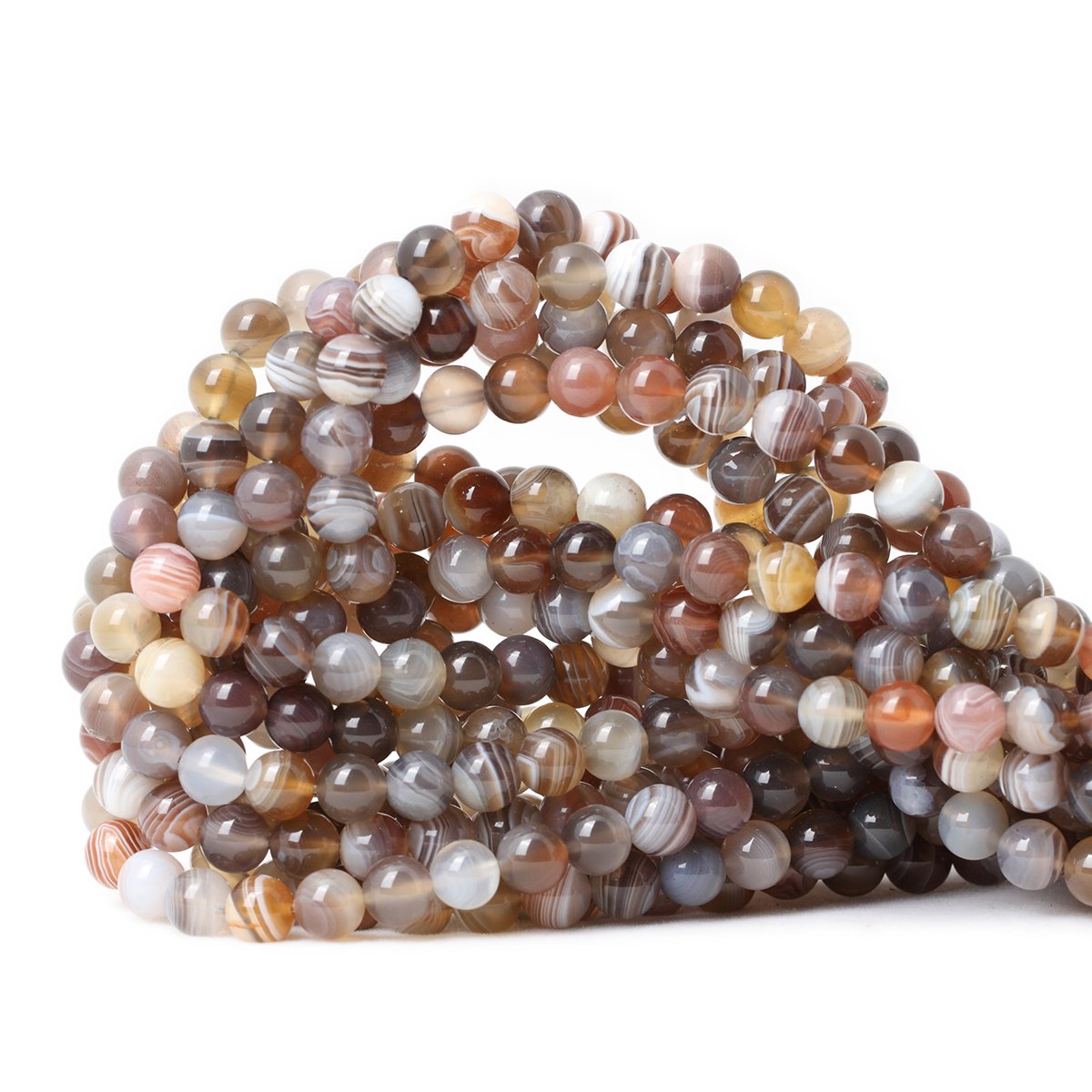 CHEAVIAN60PCS 6mm Natural Botswana Sardonyx Agate Gemstone Round Loose Beads for DIY Jewelry Making 1 Strand 15"