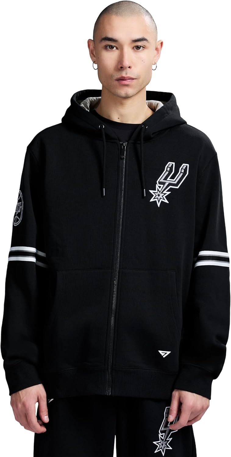 GAME 7 NBA Officially Licensed Men's Long Sleeve Zip Up Hooded Fleece Sweatshirt