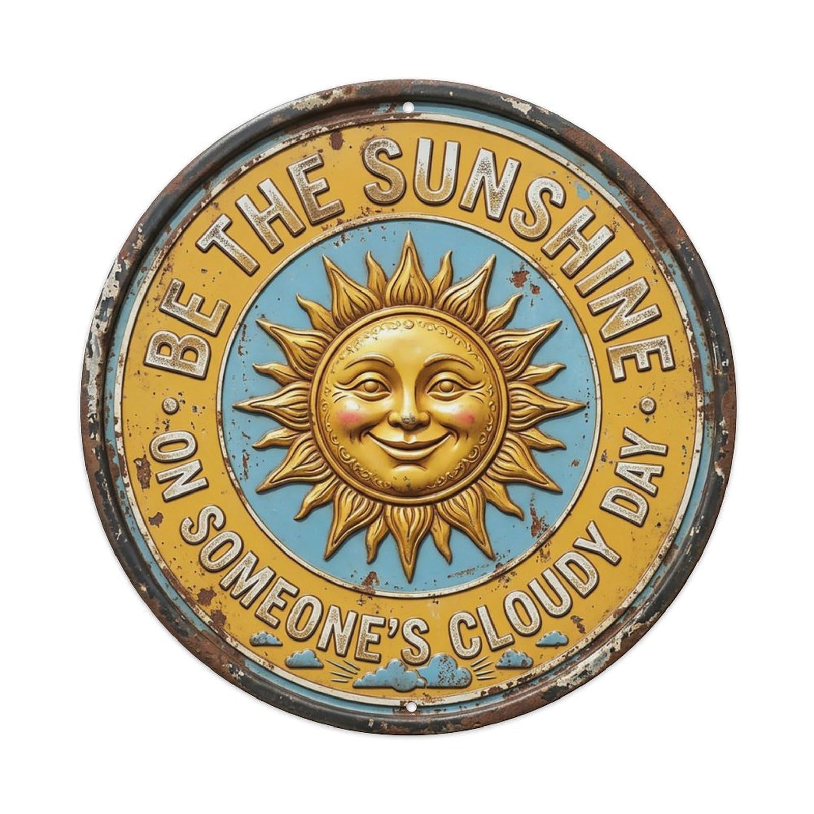 Sunshine Ray Optimism Entryway Metal Tin Sign