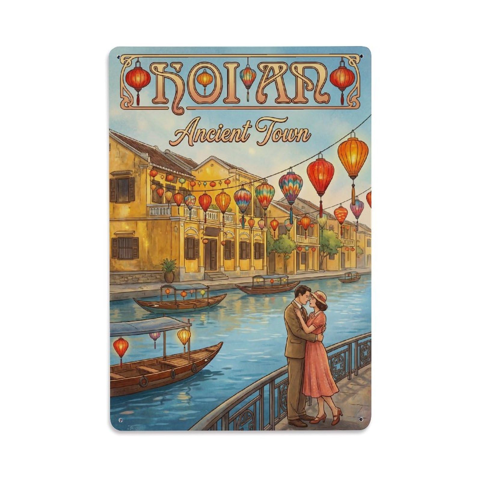 Gead 8X12inch Style Vietnam Hoi An Vintage Travel Metal Tin Sign