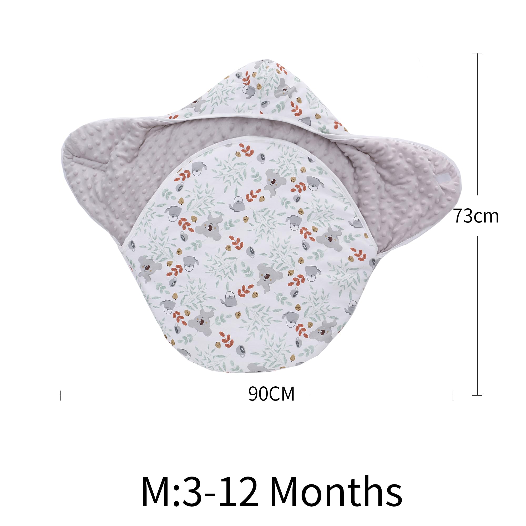 Miracle Baby Couverture D'emmaillotage Hiver Bébé, Chancelière Universelle, Couverture Enveloppante Bébé pour Poussette, Siège Auto, 3-12 Mois