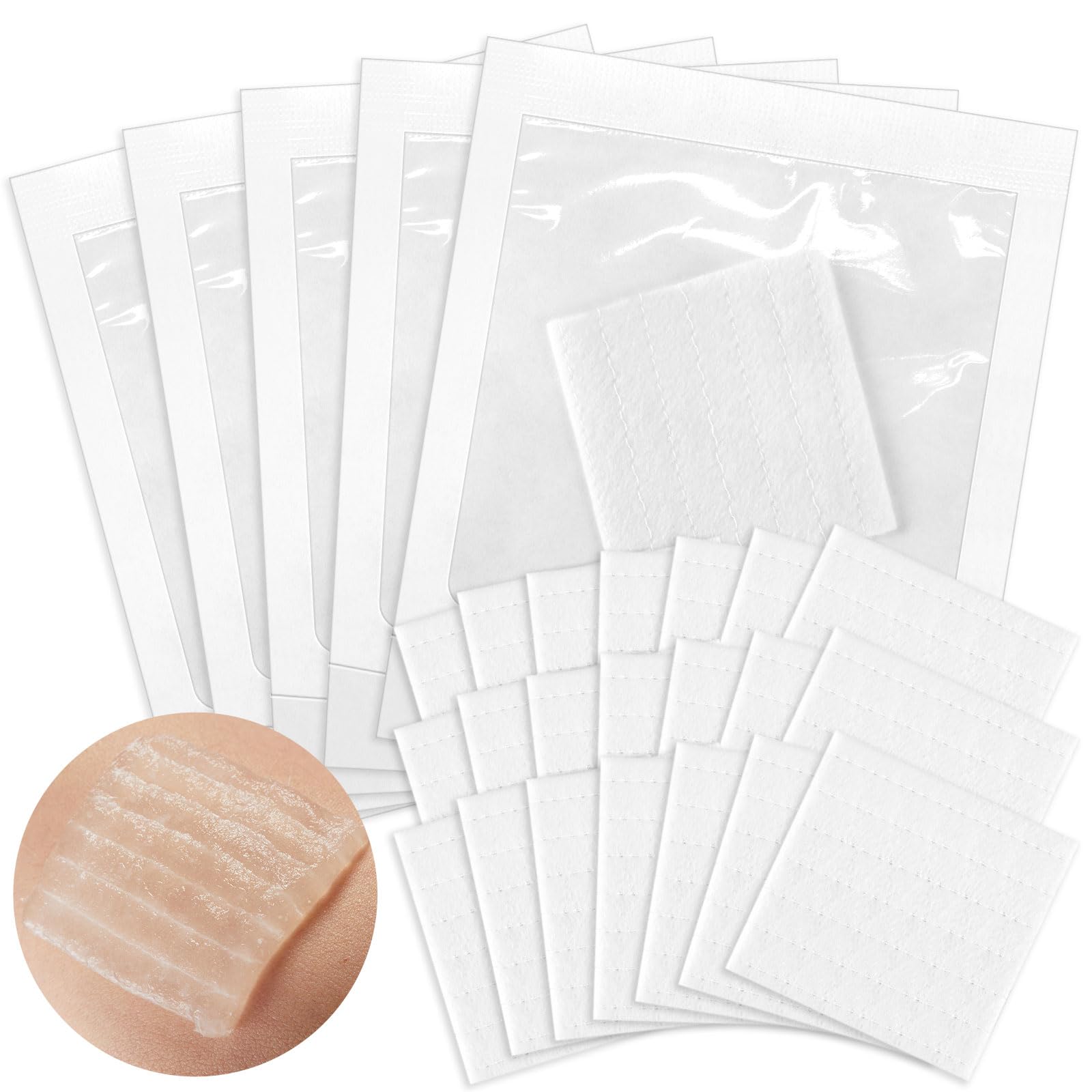 Geiserailie 20 Pcs 2 * 2 Inch hydrogel Dressing Wound Dressing Dual-Layer with Stitching for Heavily Exuding Wound Management Chronic Wounds & Ulcers