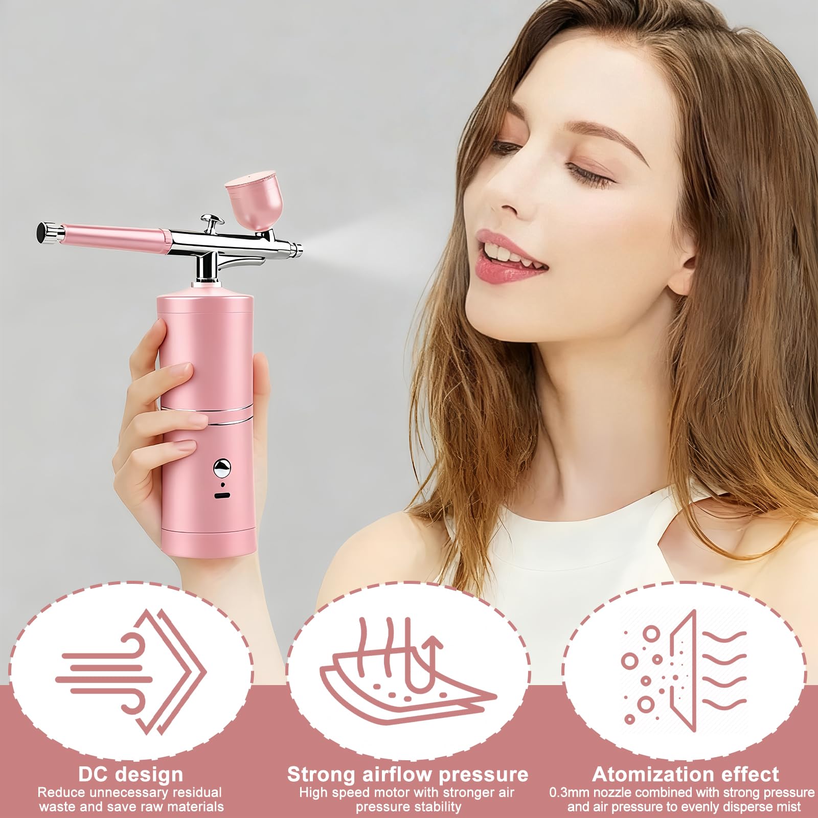 Kit aérographe portable avec compresseur - Kit de compresseur d'air portable - Kit aérographe sans fil avec compresseur - Mini aérographe portable double action pour peinture, tatouage, nail