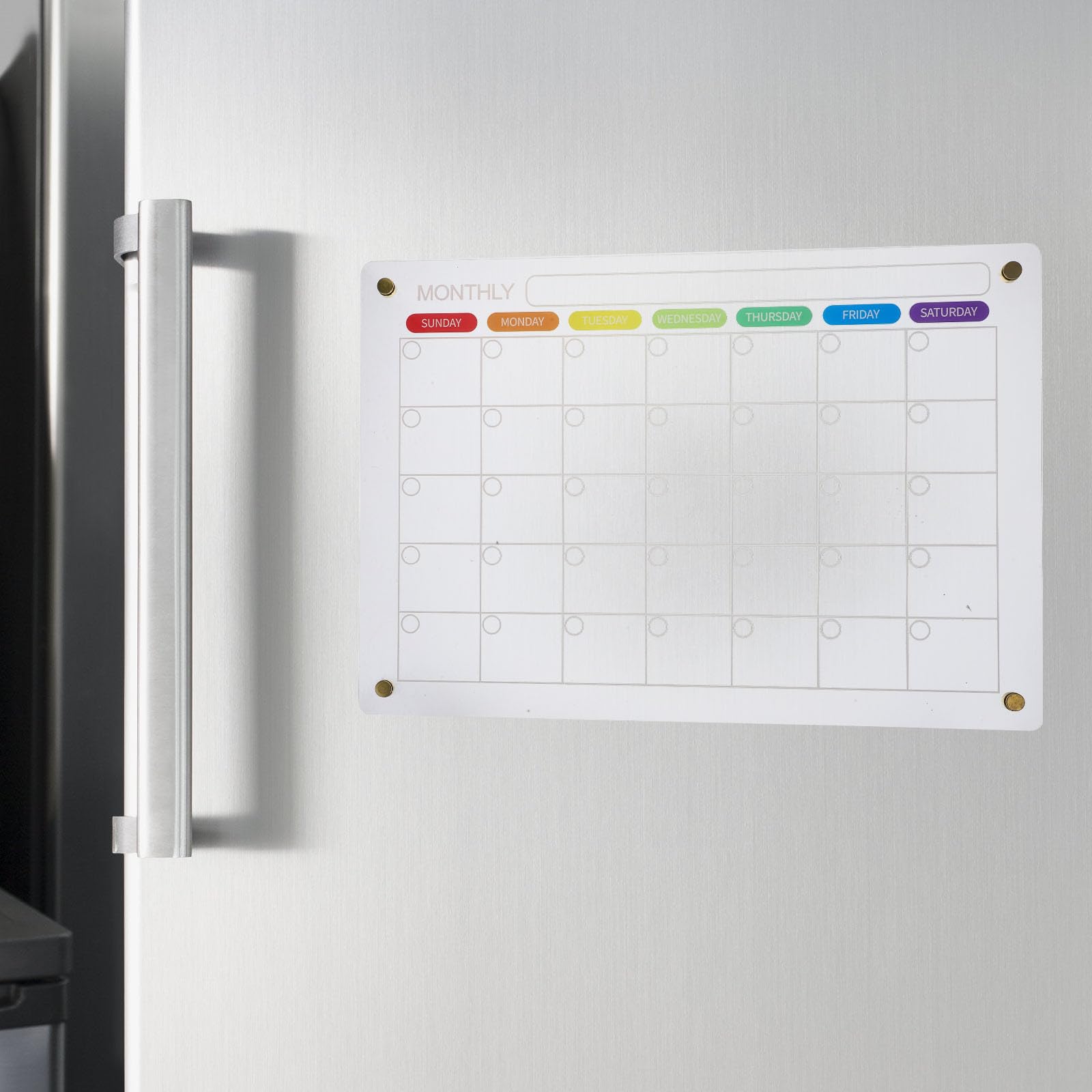 Magnetische Acryl Plantafel als Wochenplaner, Abwischbar, Gold