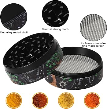 Metal Grinder 63MM Crusher 40 Grinding Teeth Cool Grinder 4 Layers