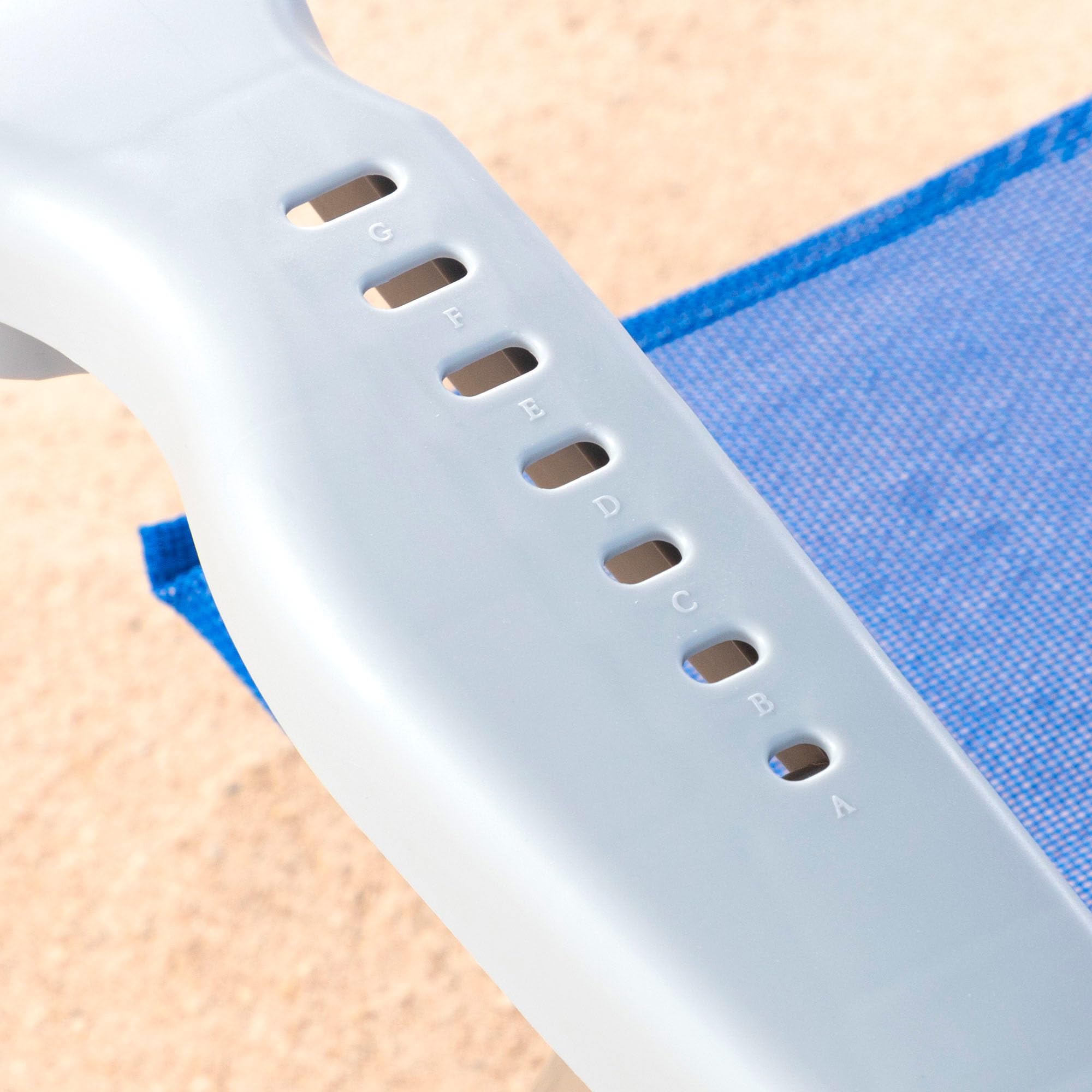 AKTIVE Sedia da spiaggia pieghevole 8 posizioni blu 48x49x82 cm cuscino imbottito 110 kg