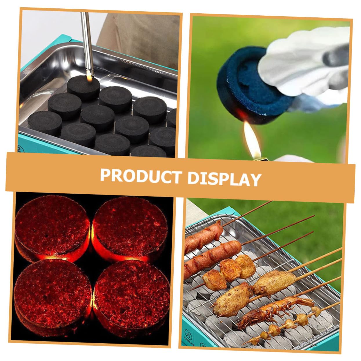 Mipcase Pastillas de Carbón Vegetal Carbón Negro Fácil de Usar y Ligero 70 para Barbacoa Portátil Adecuado para Fiestas Familiares y Senderismo al Aire Libre