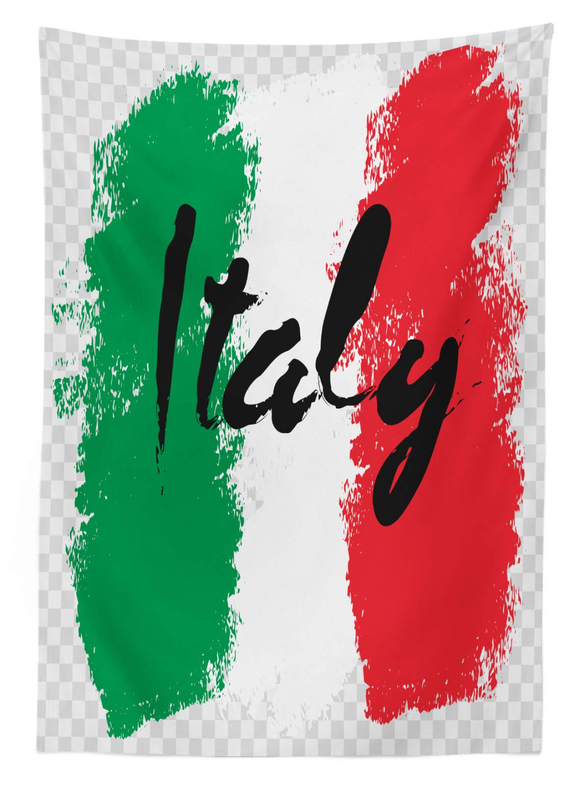 ABAKUHAUS Italia Tovaglia Bandiera Italiana Grunge, 100% Poliestere, Rettangolare 140x170 Cm, Impermeabile E Antimacchia, Per Cucina E Sala Da Pranzo, Multicolore