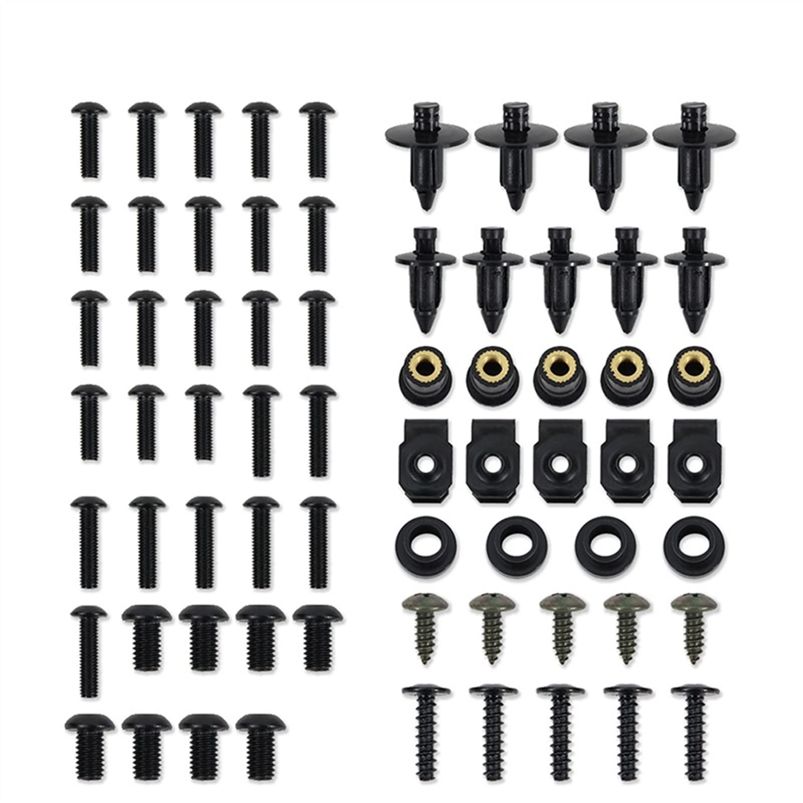 Viti per carrozzeria per Yamaha Tmax 500 Tmax500 XP500 2001-2011 2002 2003 2004 2005 2006 2007 2008 2009 2010 Kit Bulloni Carena Completa Pinze Dado in Acciaio Inox (Color : Black)