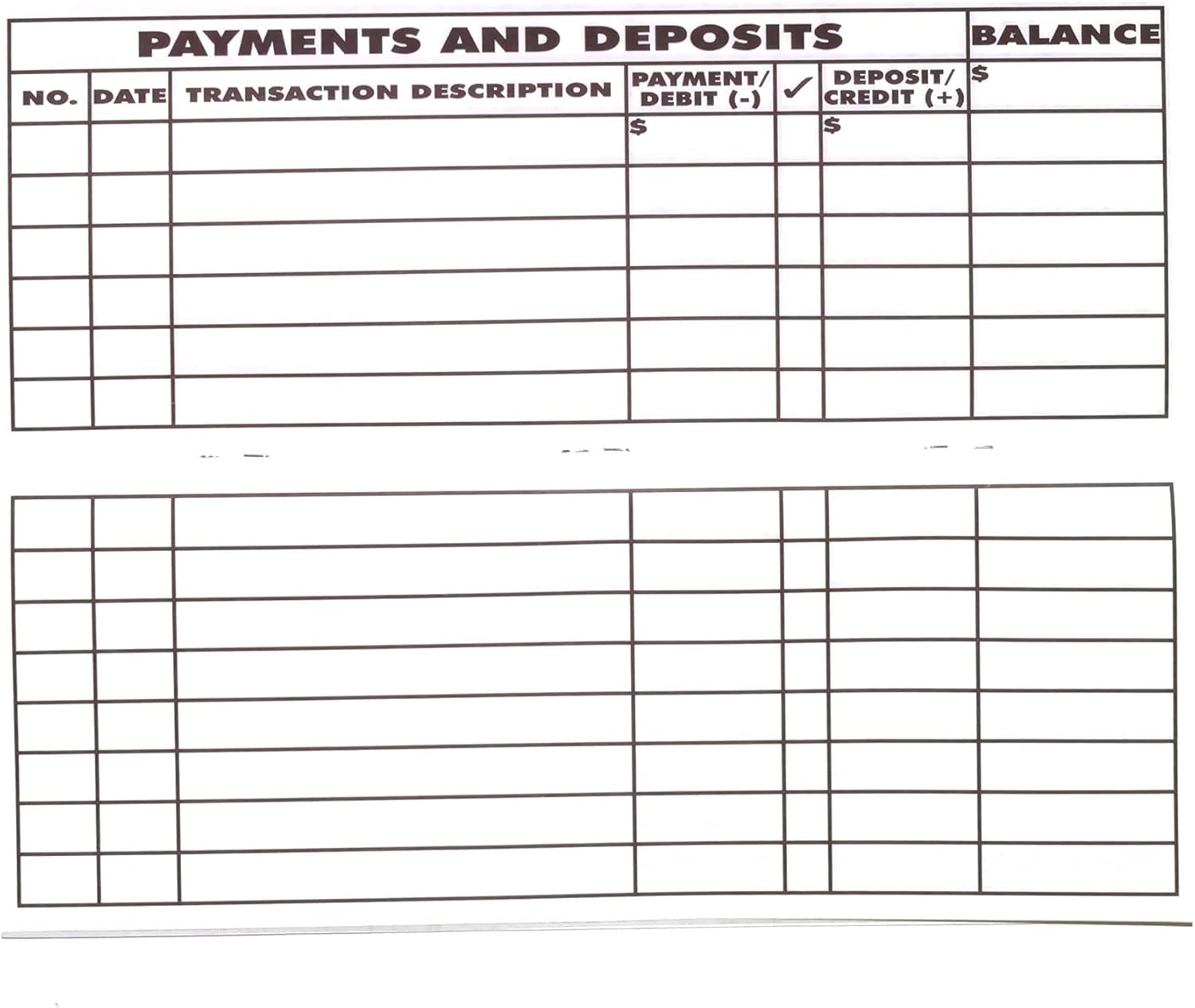 Oversize Jumbo Print Sight Transaction Registers (Set of 12)