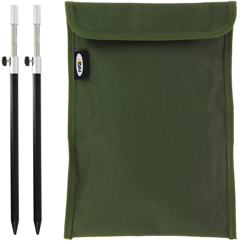 DNA Leisure Aluminium Black Banksticks 30-50cm Carp Coarse Fishing with Deluxe Carry Pouch Bag Setup (2X 30-50cm)