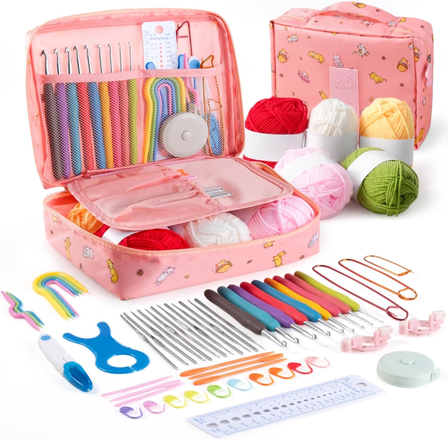 WICHARSH Crochet Kit for Beginners & Adults – 59pcs Complete Starter Set with Ergonomic Hooks (0.6-6.0mm), Yarn, Tools & Travel Bag – Craft Gift for Women, Teens & Seniors-image-41