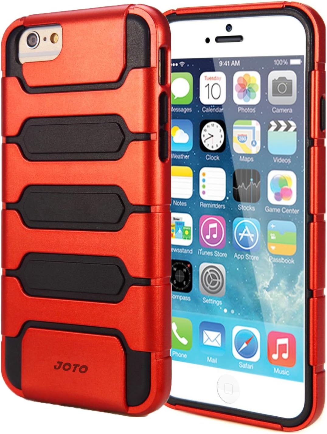 JOTO iPhone 6S Plus/iPhone 6 Plus 5.5 Case - Hybrid Armor Bumper Cover Case (Dual Layer: Flexible TPU + Hard PC) for Apple iPhone 6S Plus 5.5" / iPhone 6 Plus 5.5" (Red)
