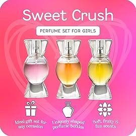 SCENTED THINGS Candy Girls Perfume Gift Set - Fruity Body Spray Childrens Perfumes for Tween & Teen Girls, 3 Candy-Shaped Bottles, Gift-Ready Fashion Collection for Kids & Teens
