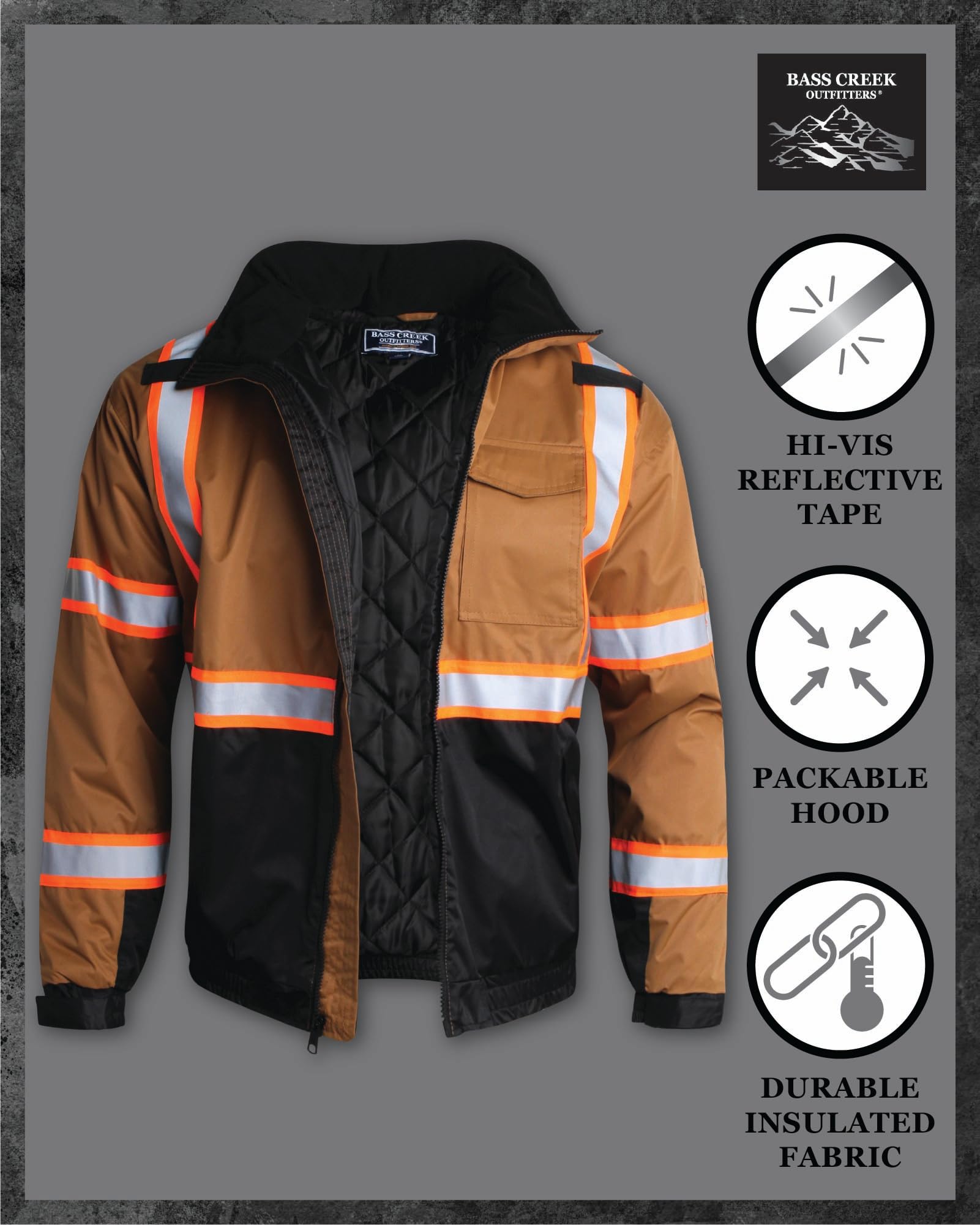 Majestic Glove 75-1383/X2 Bomber Jacket, 8 in 1, High-Vis, Class3, XX-Large, Yellow