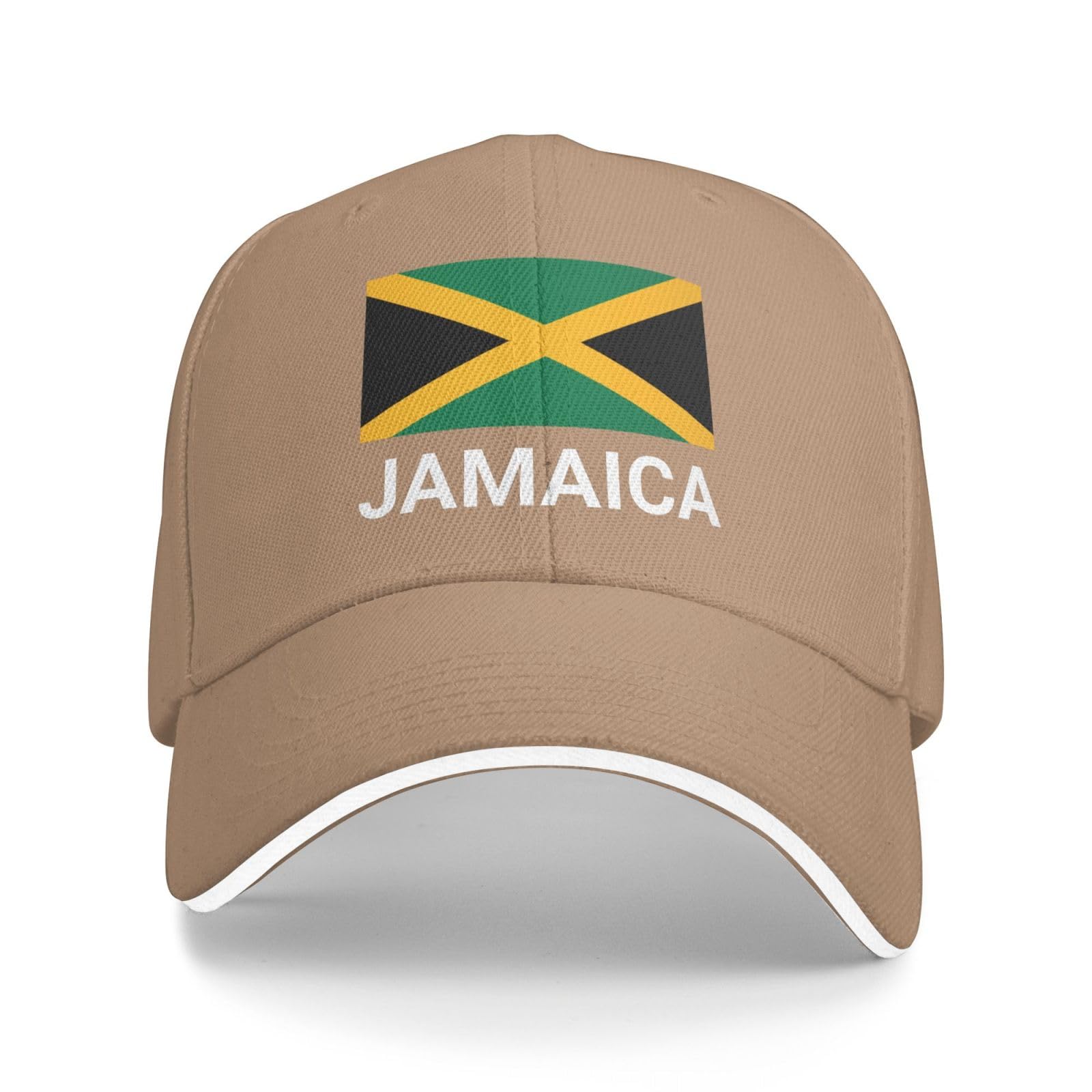 Support Jamaica Flag Hat Jamaican Caps for Men Women I Stand with Jamaica Baseball Cap Trucker Hats Natural