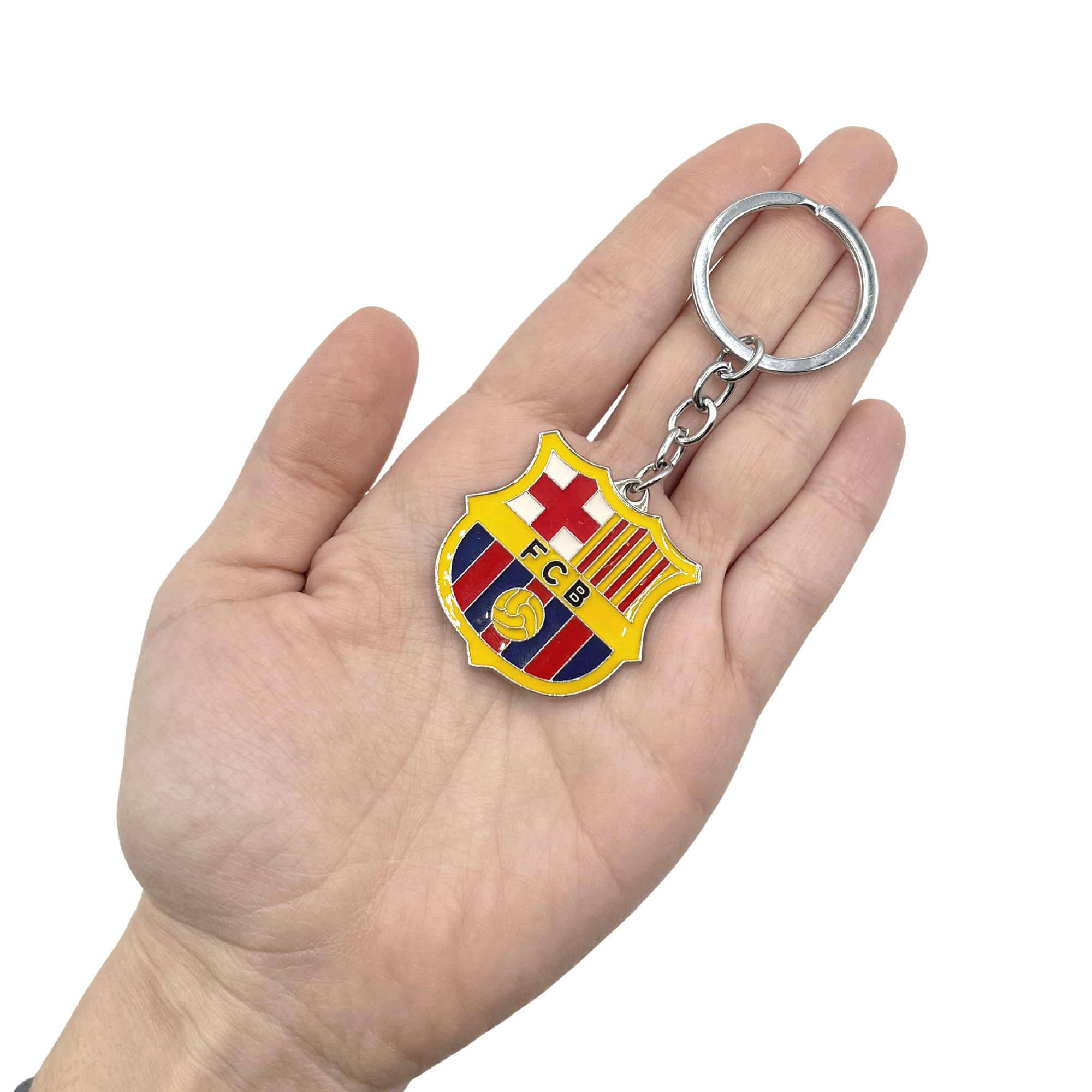 Llavero metálico Barsa Barça, diseño multicolor con emblema, llavero de metal edición aficionado