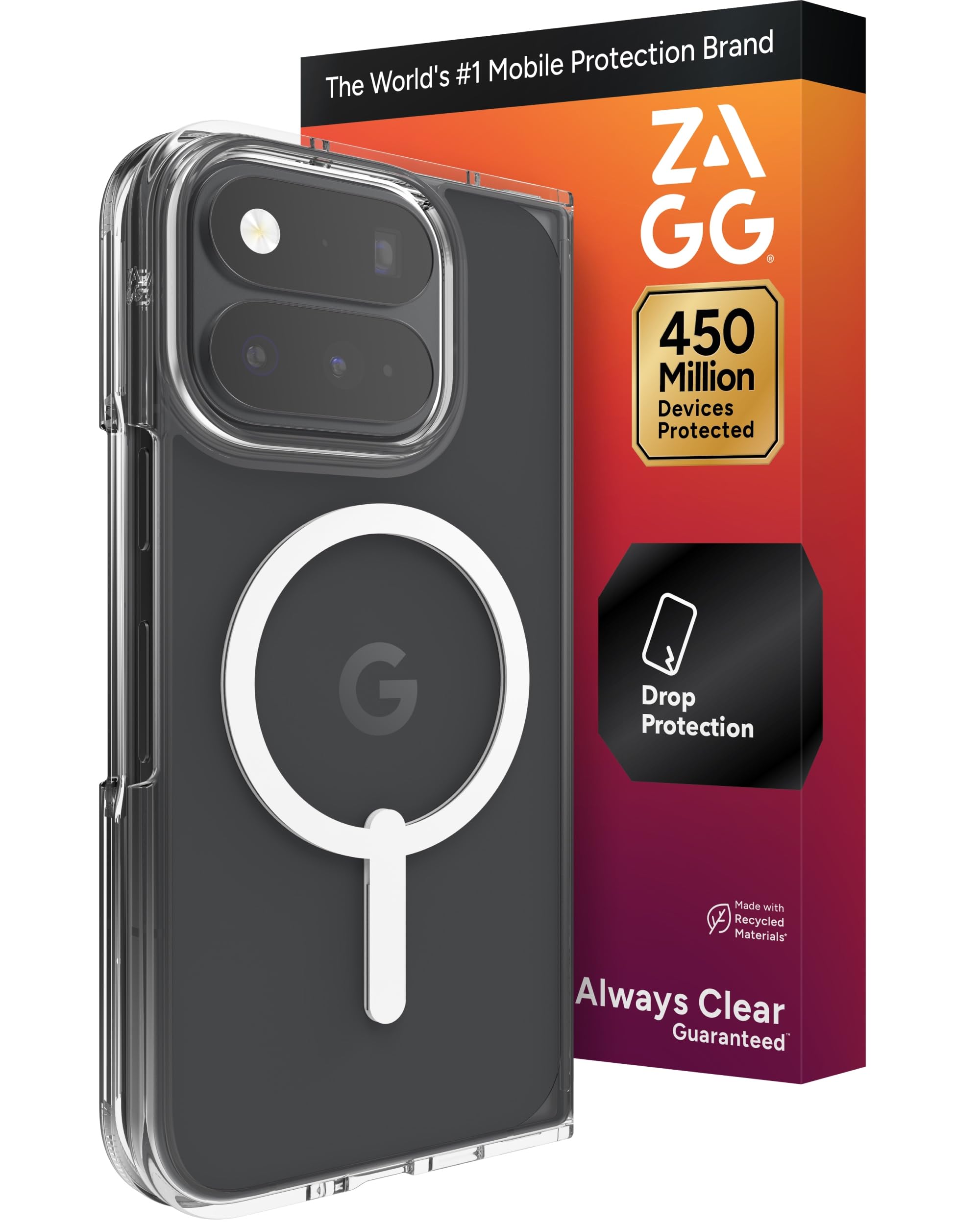 ZAGG Crystal Palace Snap Lite - Custodia pieghevole per Google Pixel 11 Pro | Custodia magnetica ultra sottile, custodia trasparente, protezione affidabile dalle cadute, tecnologia anti-ingiallimento