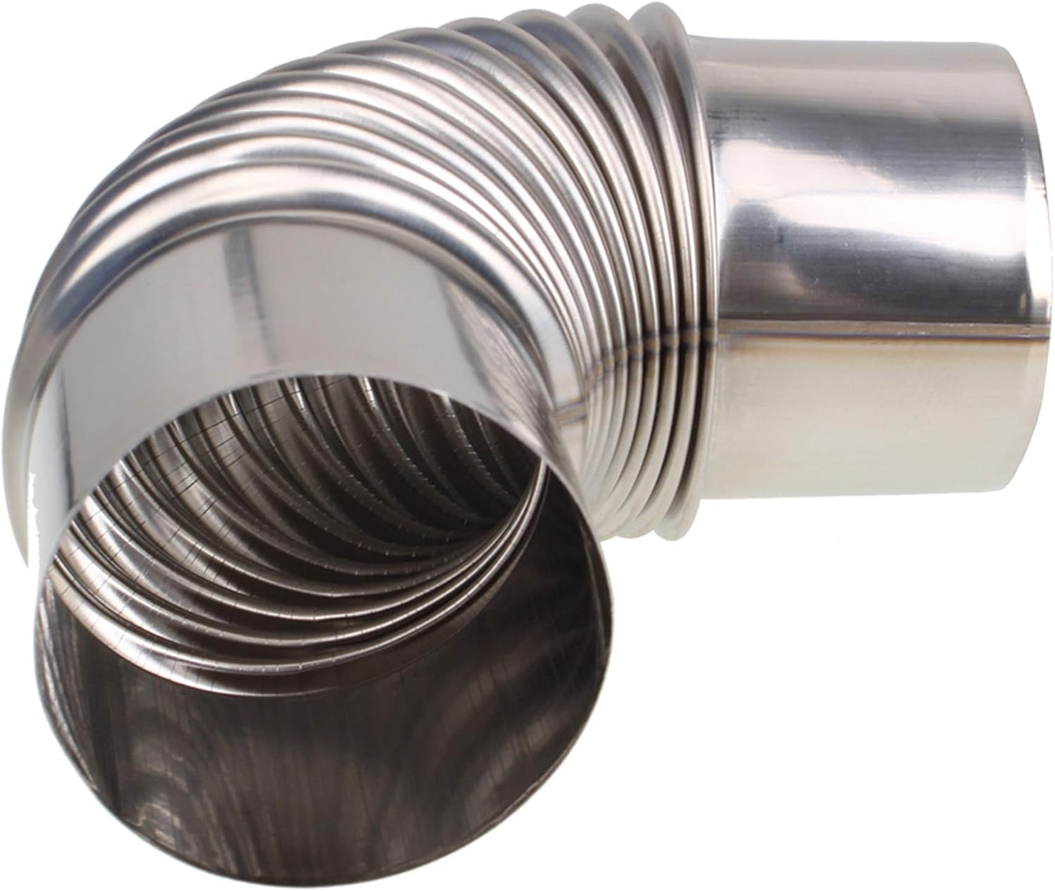 ETFBUY 2.36inch Sliver Stainless Steel Non-Insulated Flex Air Exhaust Hose for Hydroponics Kitchen Drier