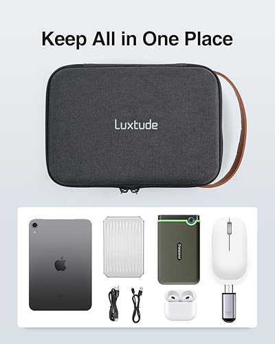 Miniatura 9 de Luxtude Estuche organizador de artículos electrónicos, estuche rígido para electrónica, bolsa de tecnología dura, bolsa de accesorios tecnológicos
