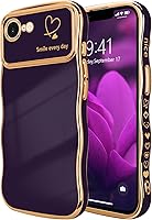 Vista 119 de LCHULLE Funda para iPhone Air para mujeres y niñas, lindo marco ondulado con forma rizada con patrón de corazón de amor, cubierta de protección