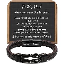 𝗞𝗻𝗼𝘁 𝗕𝗿𝗮𝗰𝗲𝗹𝗲𝘁 𝗚𝗶𝗳𝘁𝘀 𝗳𝗼𝗿 𝗠𝗲𝗻 Fathers Day Anniversary Birthday Gifts for Men Brown Braided Leather Stainless Steel Infinity Bracelets Lettering Love You Forever Always Linked Together Bracelet