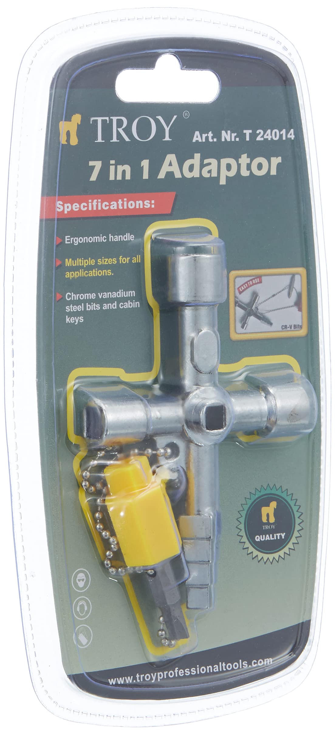 Troy T 24014 Universal Kabin Anahtarı, Metrik, 14 x 10 x 1 cm