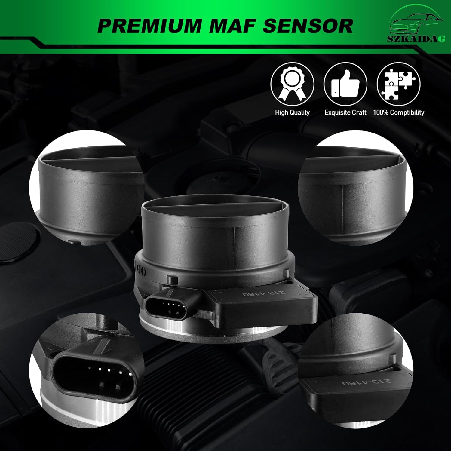 Mass Airflow Sensor for:-Chevy Silverado Suburban Tahoe Avalanche Trailblazer for:-GMC Sierra 1500 2500 3500 Yukon XL for:-Cadillac Escalade DeVille for:-Buick Rainier OE# 213-4160, 2134160